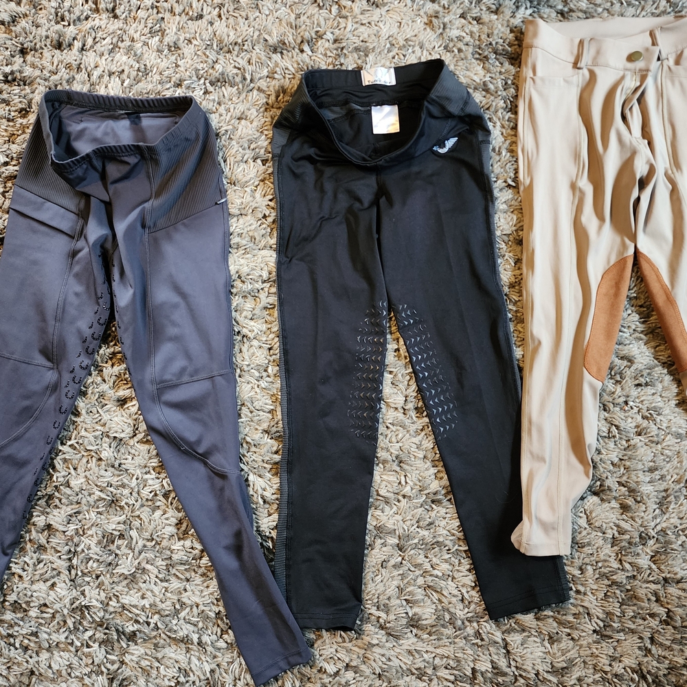 Black and Gray Riding Leggings